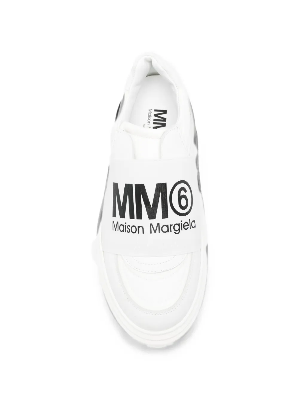 MM6 Maison Margiela Kids logo-print panelled sneakers Wit