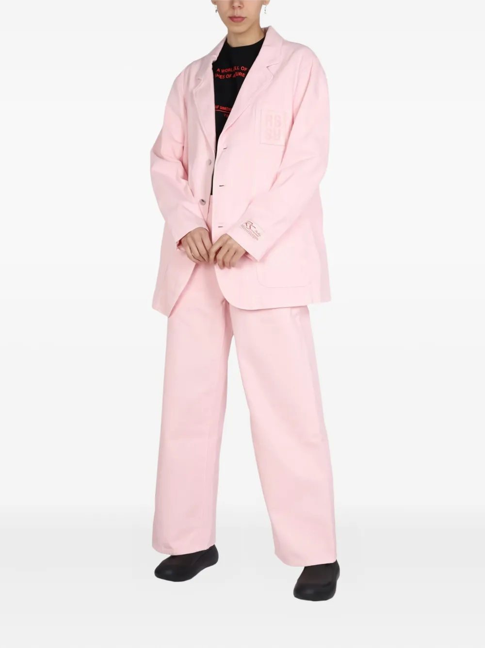 Raf Simons Button-fastening Blazer In Pink