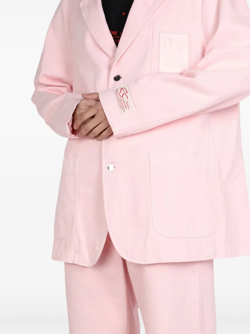 Raf Simons Button-fastening Blazer In Pink