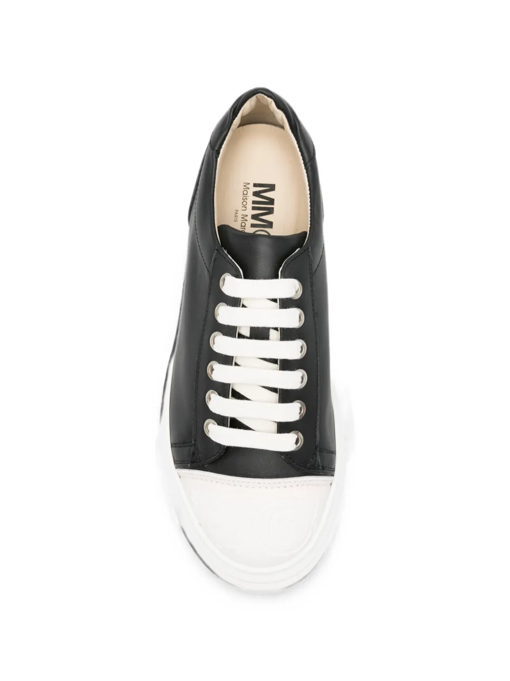 MM6 Maison Margiela Kids logo-embossed panelled sneakers Zwart