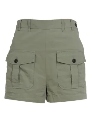 Alexander Wang logo-waistband Cotton Cargo Shorts | Green | FARFETCH