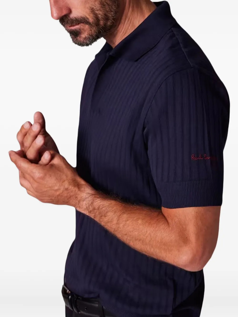 Paul Smith Geribbeld T-shirt Blauw