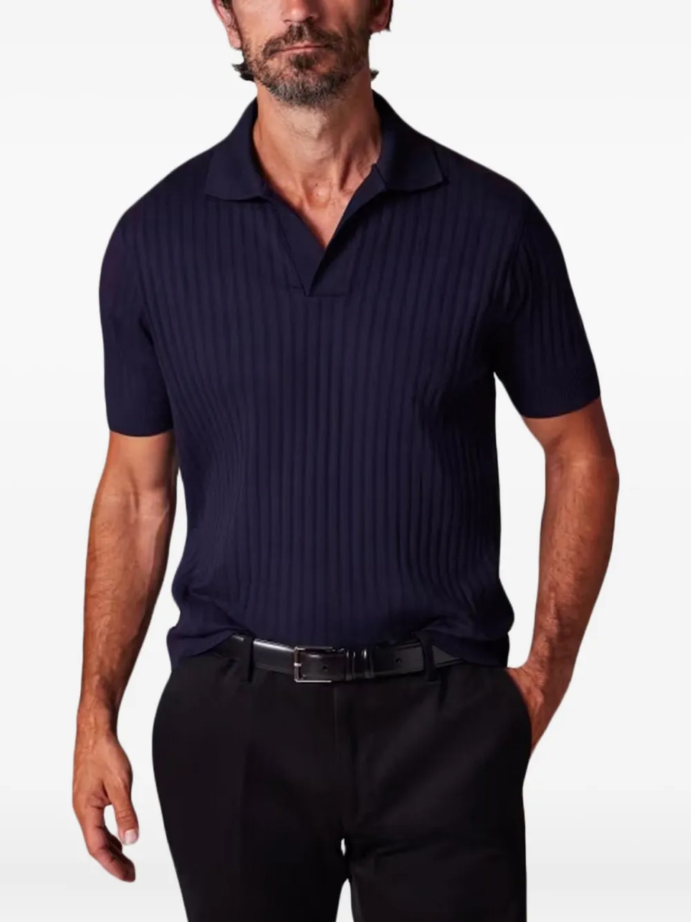 Paul Smith Geribbeld T-shirt - Blauw