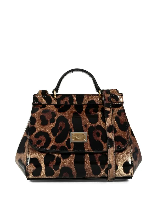 Dolce & Gabbana Kids Printed Polished Calfskin Mini Sicily Kids