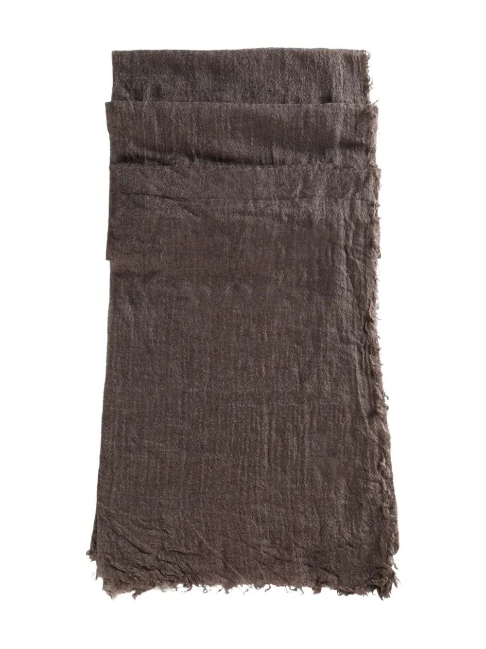 Rick Owens Frayed-edge Scarf In Brown