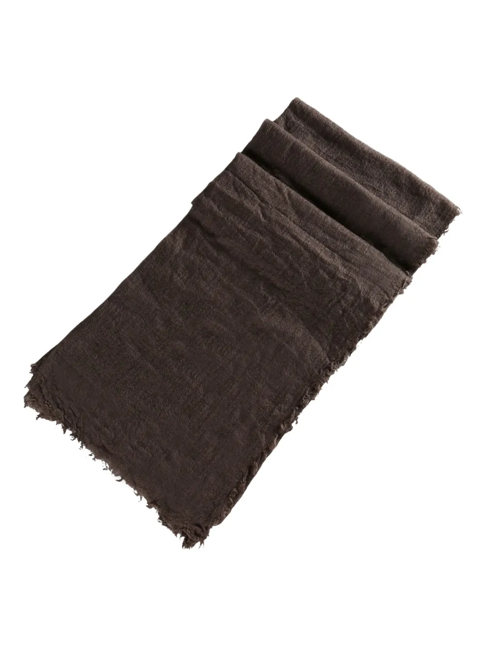 Rick Owens Frayed-edge Scarf In Brown