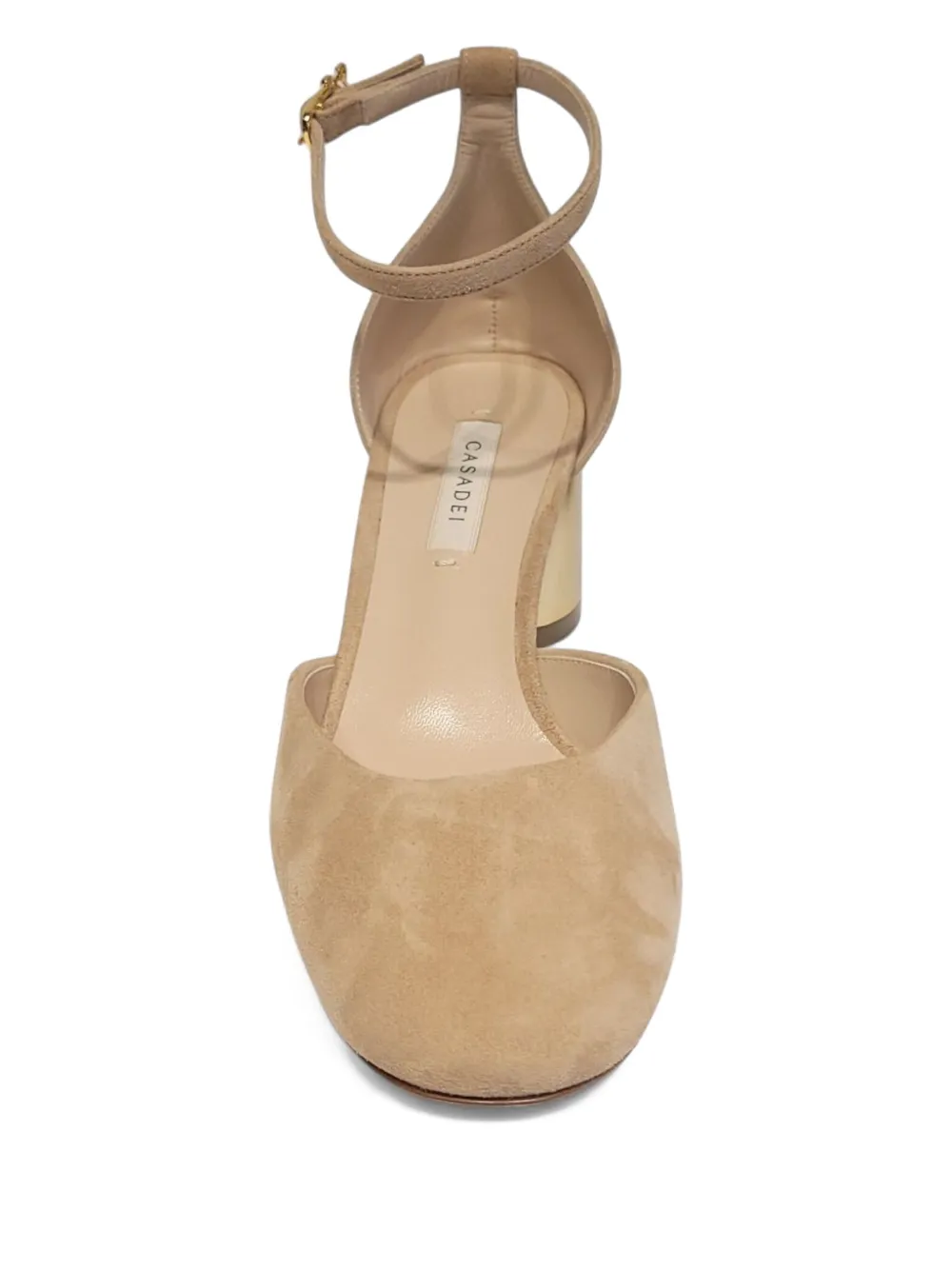 Casadei 50mm ankle-strap block-heel pumps Neutrals