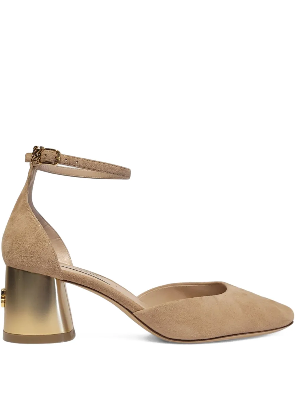 Casadei 50mm ankle-strap block-heel pumps Neutrals