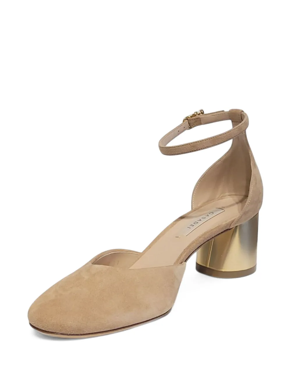 Casadei 50mm ankle-strap block-heel pumps Neutrals