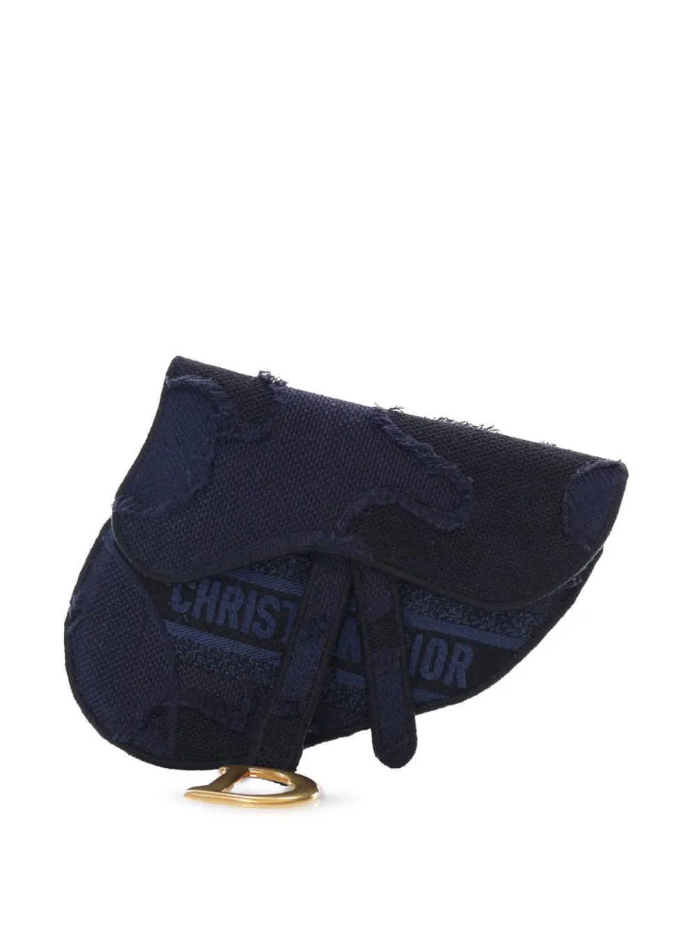 Christian Dior Pre-Owned 2019 Canvas Embroidered Camouflage Saddle belt bag | Blue | Image 1