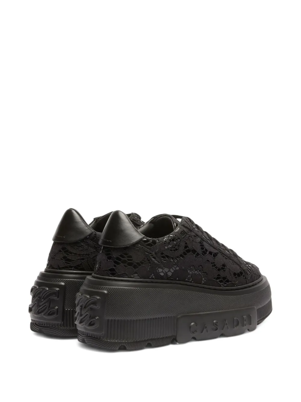 Casadei lace platform sneakers Black