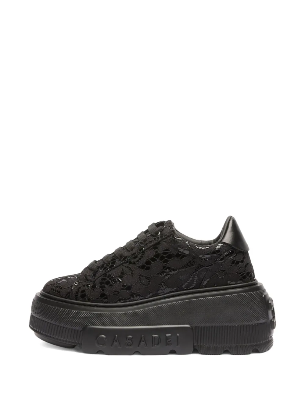 Casadei lace platform sneakers Black