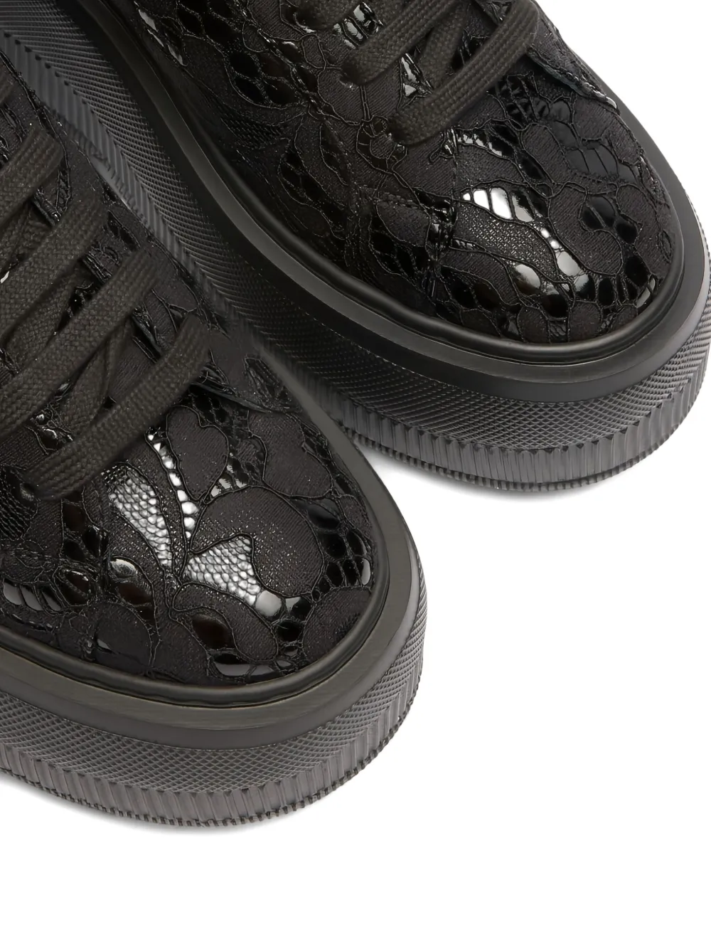 Casadei lace platform sneakers Black