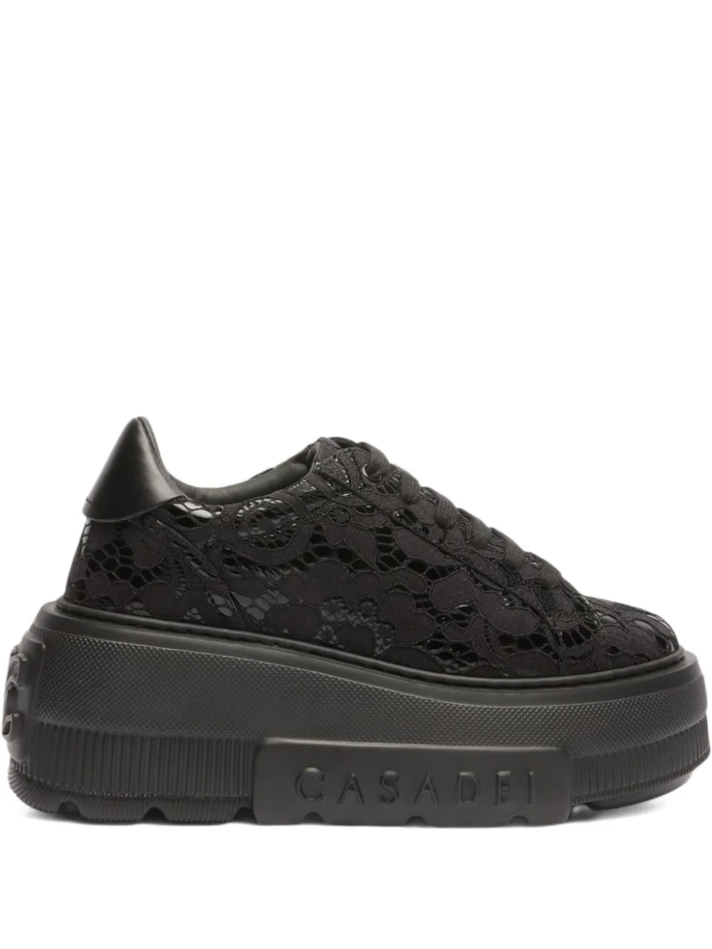 Casadei lace platform sneakers Black