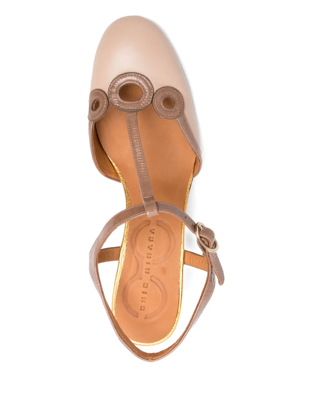 Chie Mihara 70mm Feyl leather t-bar heeled pumps Neutrals