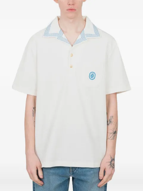 Drôle De Monsieur Le Polo Piqué Damier polo shirt