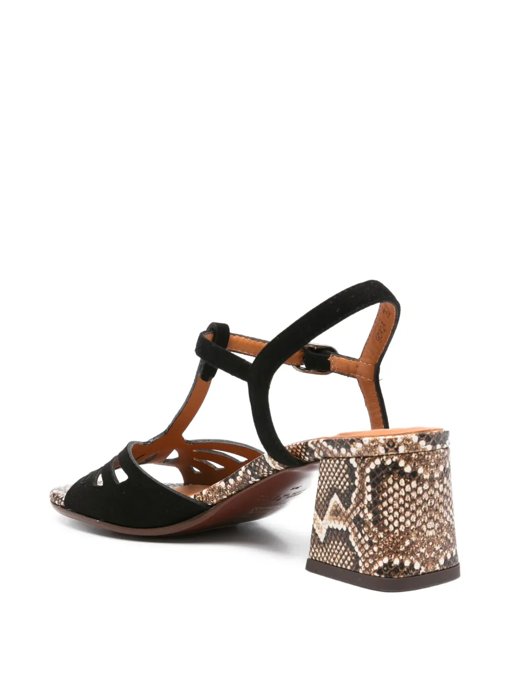 Chie Mihara 60mm Lareina leather T-bar block-heel sandals Black