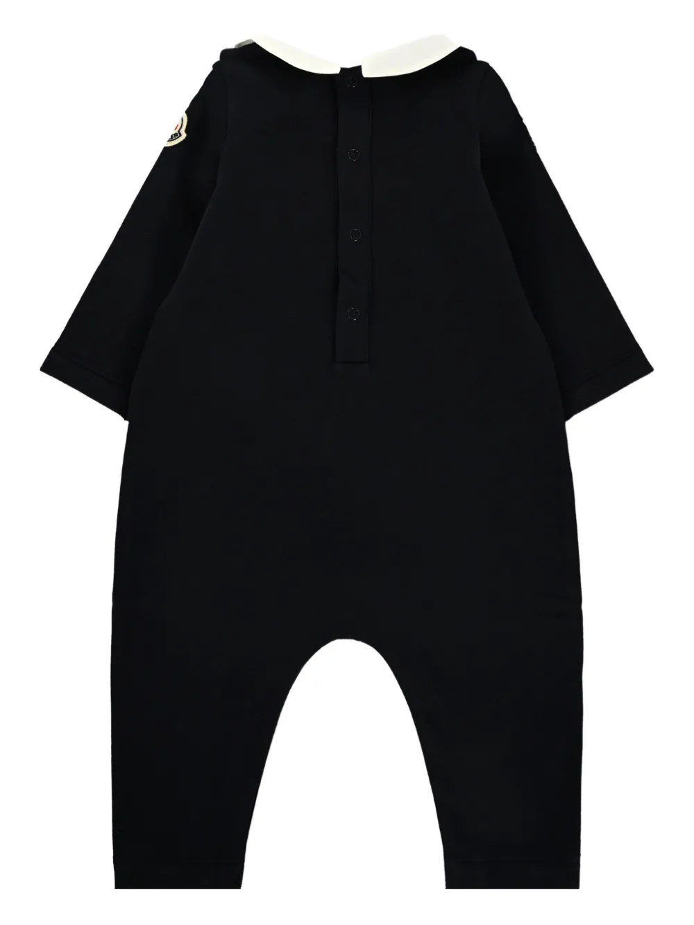 Moncler Enfant Romper met Peter Pan-kraag en logo Blauw