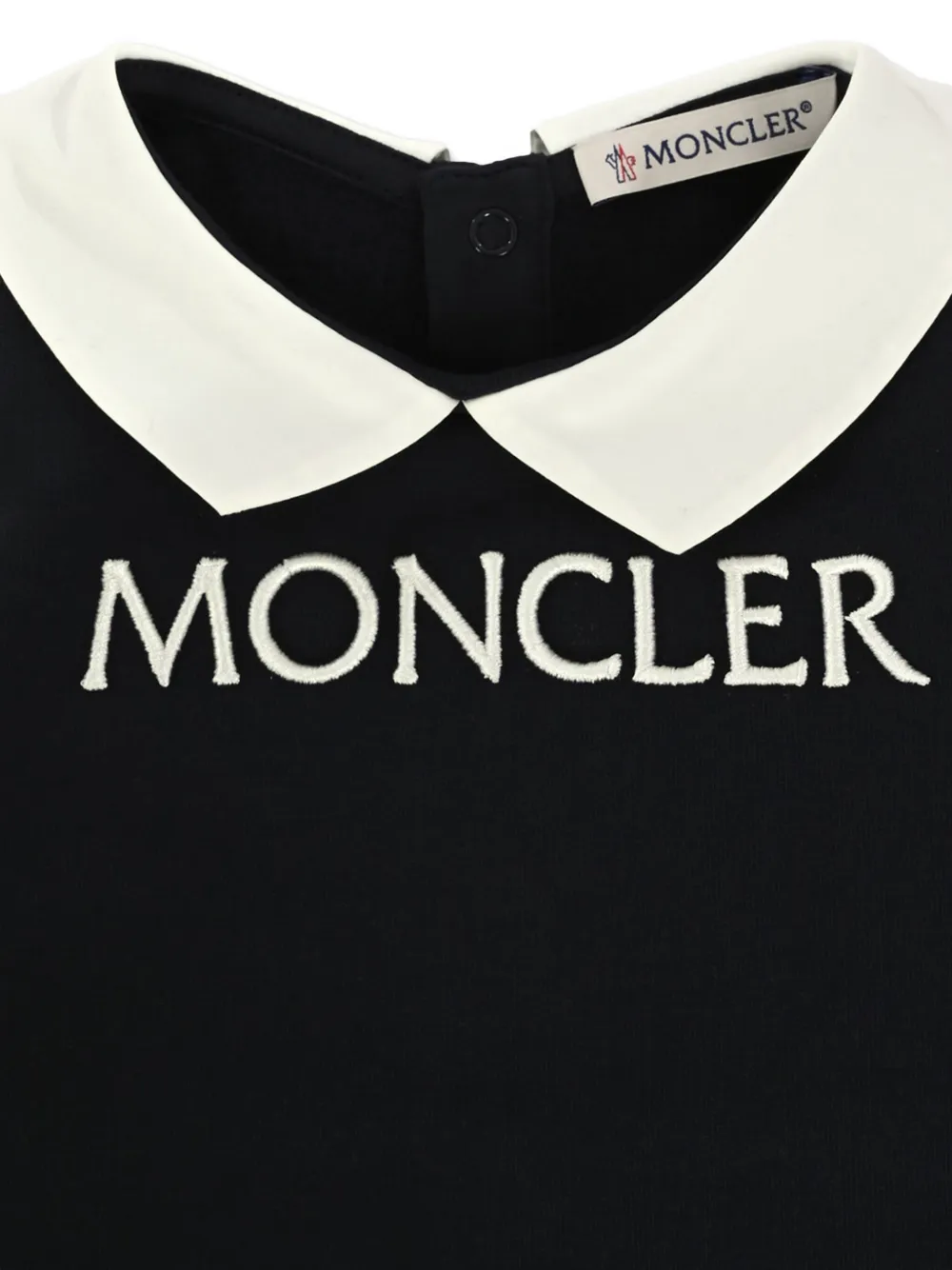 Moncler Enfant Romper met Peter Pan-kraag en logo Blauw