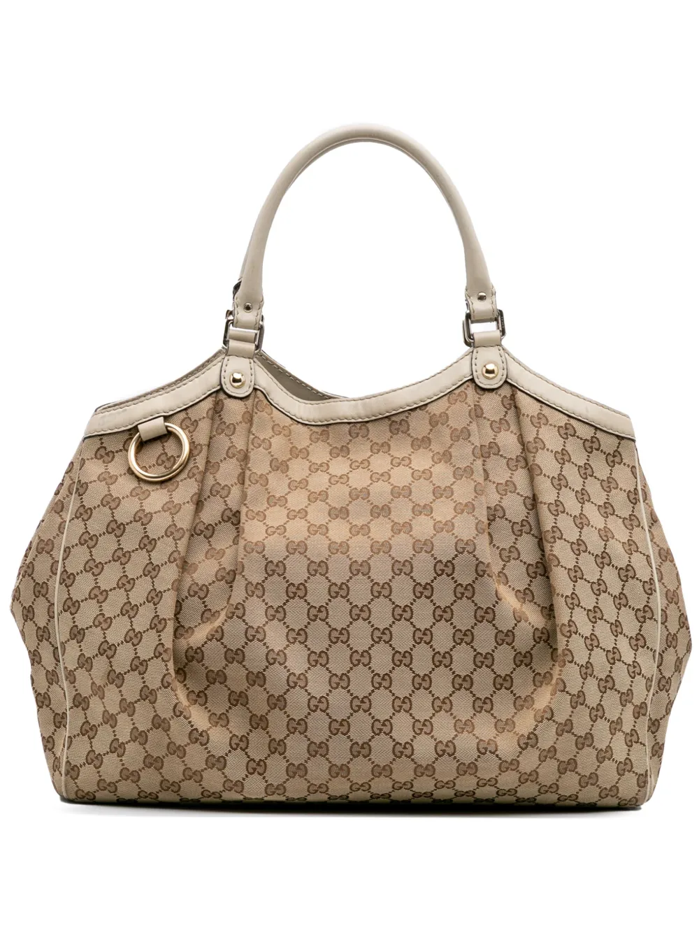 Gucci Pre-Owned 2016-2025 ラージ GGキャンバス スーキー ハンドバッグ - ブラウン Gucci Pre-Owned 2016-2025 ラージ GGキャンバス スーキー ハンドバッグ - ブラウン