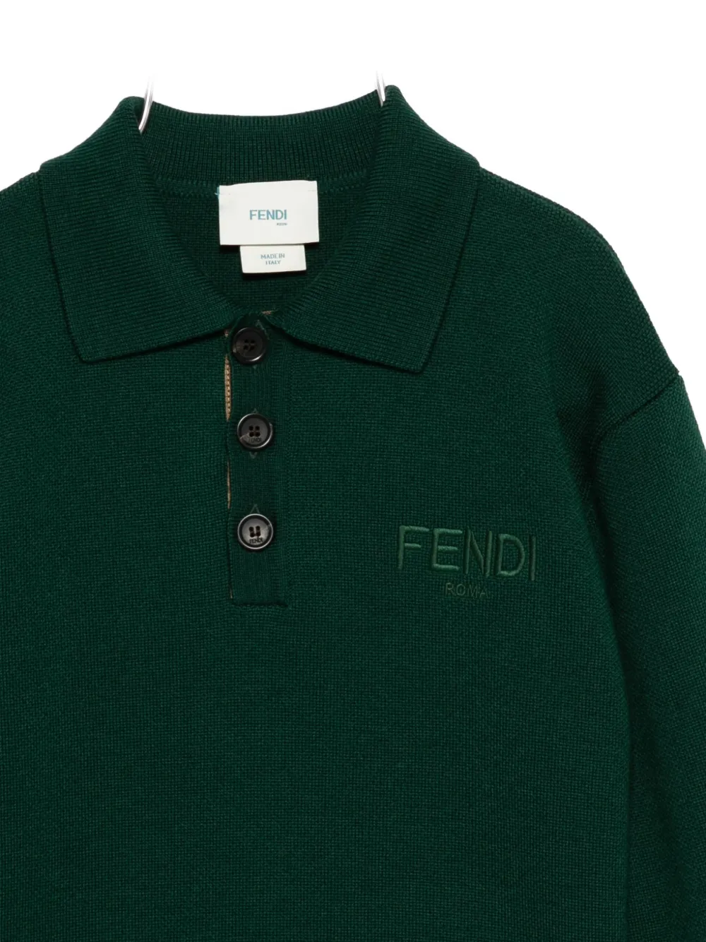 Fendi Kids Trui met geborduurd logo Groen