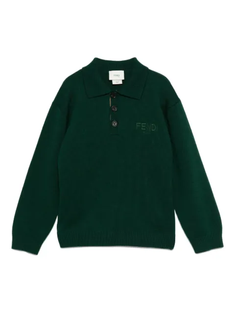 Fendi Kids سويتر مطرز بشعار الماركة