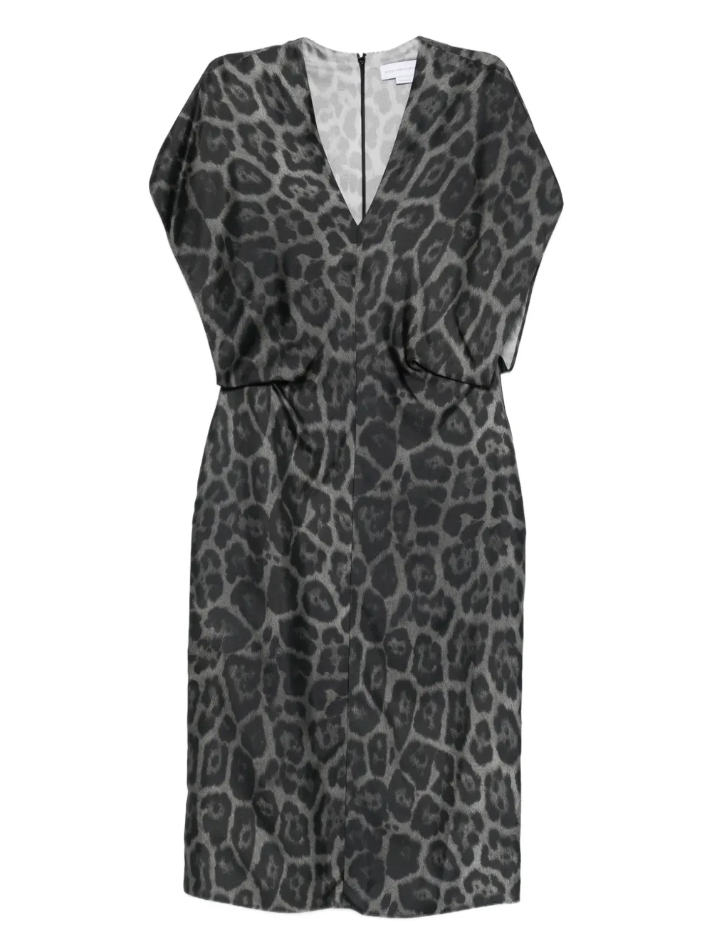 Stella McCartney leopard-print V-neck midi dress Grijs