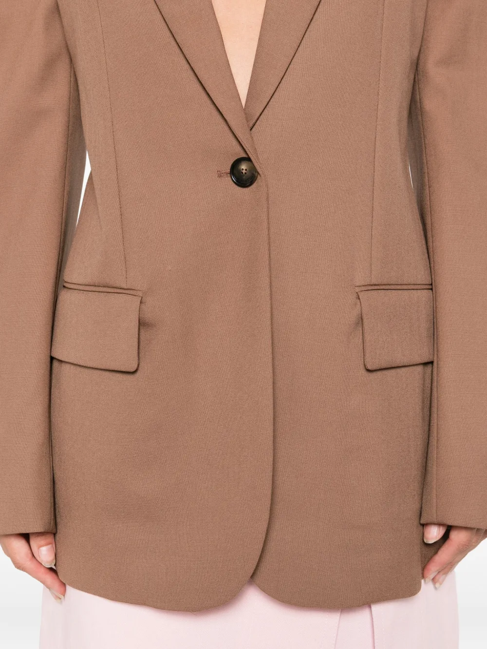 Stella McCartney Blazer met enkele knoop Bruin