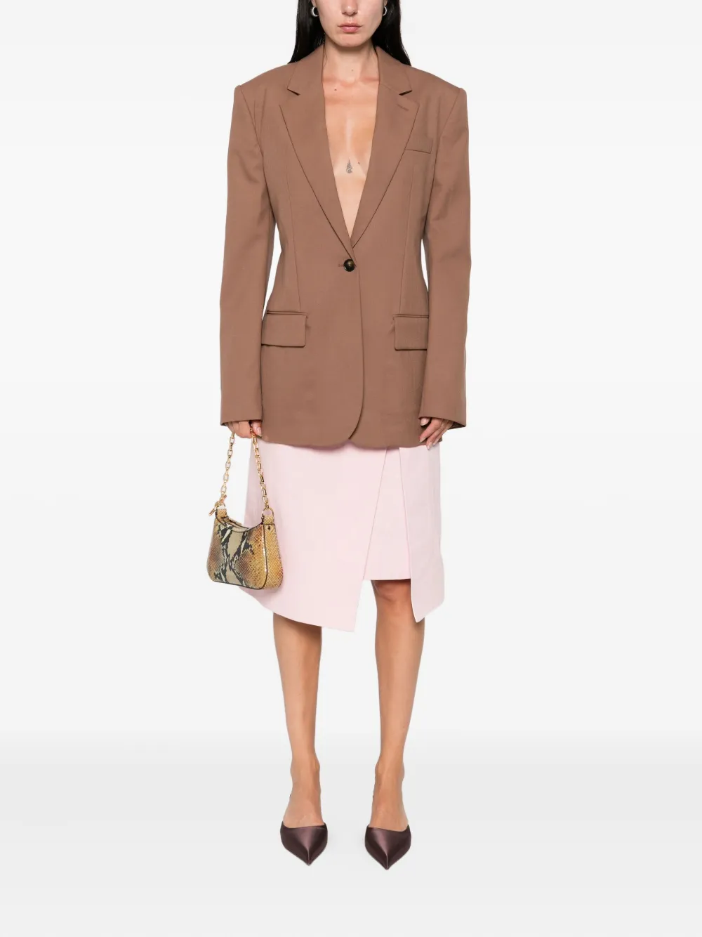 Stella McCartney Blazer met enkele knoop Bruin