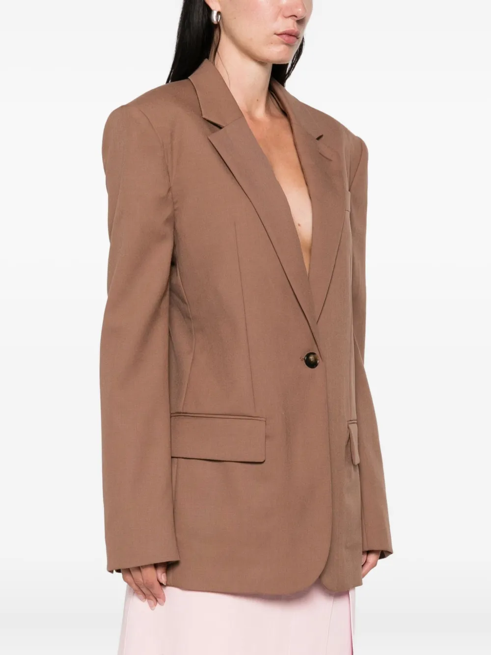 Stella McCartney Blazer met enkele knoop Bruin