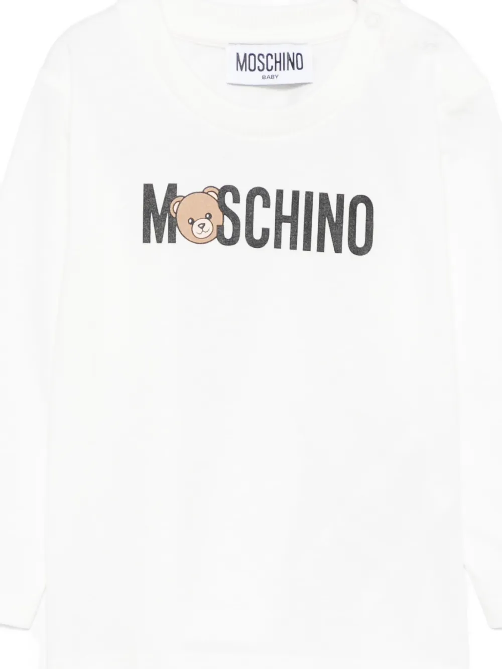 Moschino Kids teddy-print long-sleeve t-shirt Wit