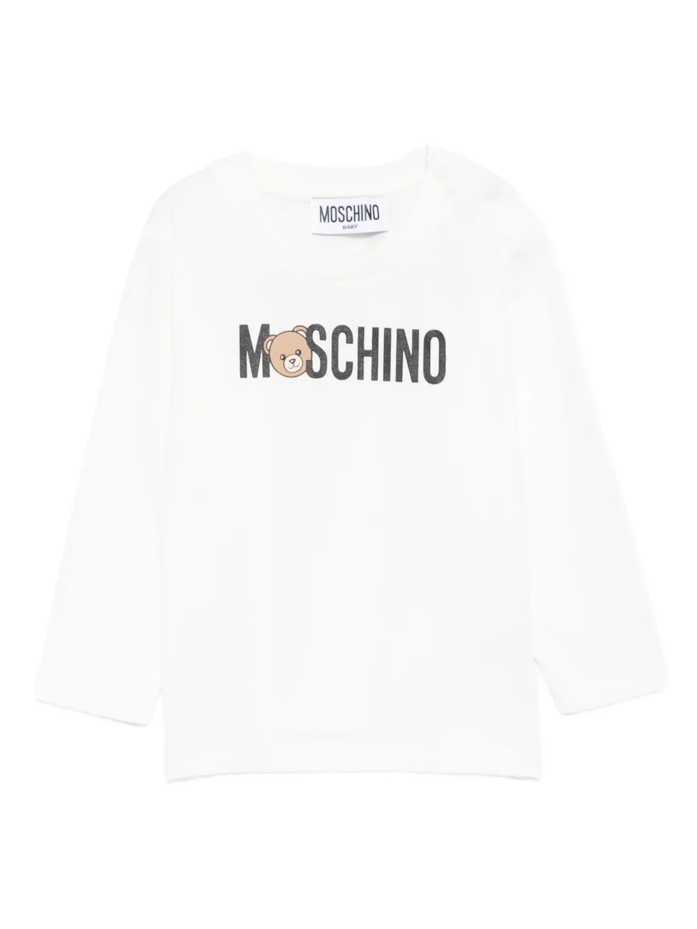 Moschino Kids teddy-print long-sleeve t-shirt Wit