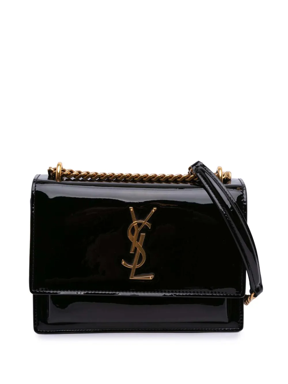 Saint Laurent Pre-Owned 2018 Small Patent Monogram Sunset crossbody bag | Black | Image 1