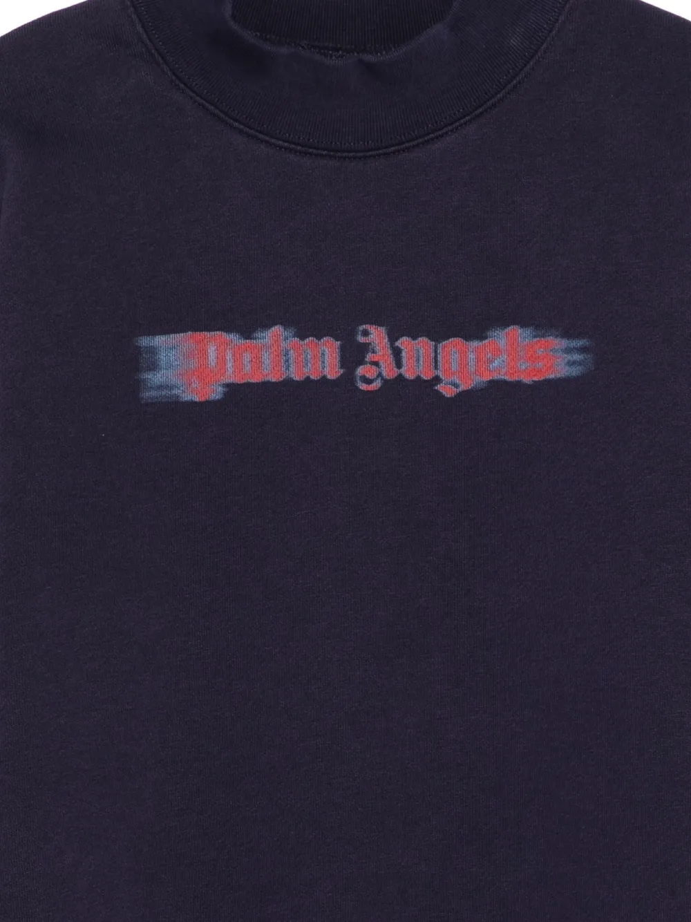 Palm Angels Kids mock-neck logo sweatshirt Blauw