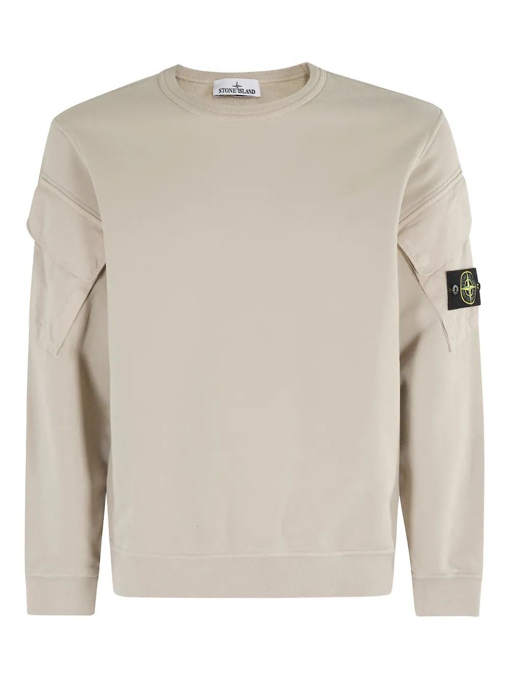 Stone Island pocket-detail cotton sweatshirt Beige
