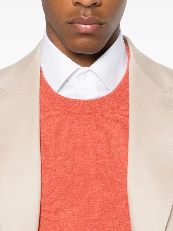 Brunello Cucinelli Suéter Con Cuello Redondo Naranja FARFETCH PE