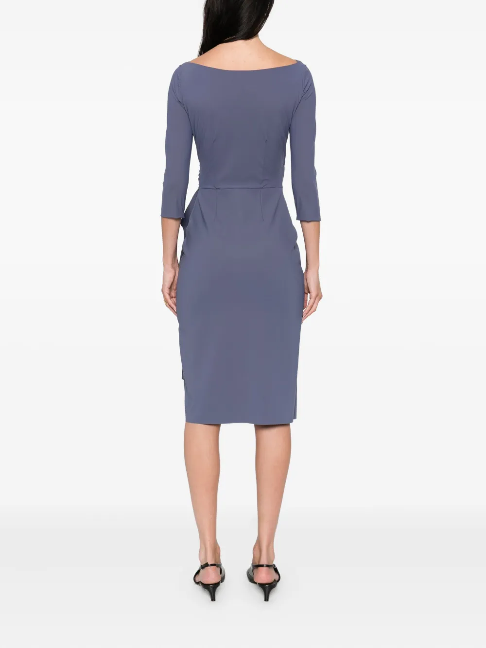 CHIARA BONI La Petite Robe Florien midi-jurk met ruches Blauw