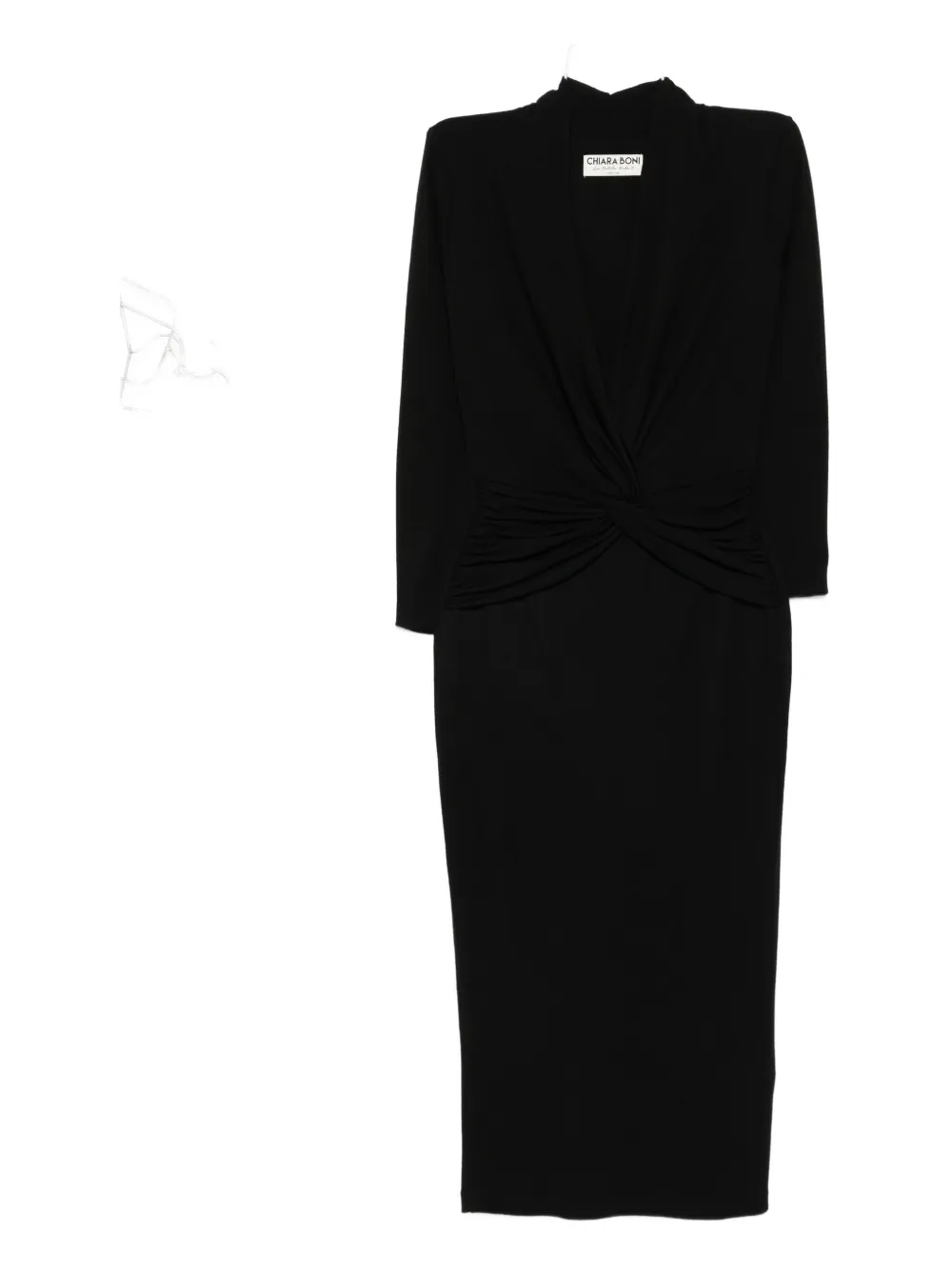 CHIARA BONI La Petite Robe twist-front midi dress - Nero