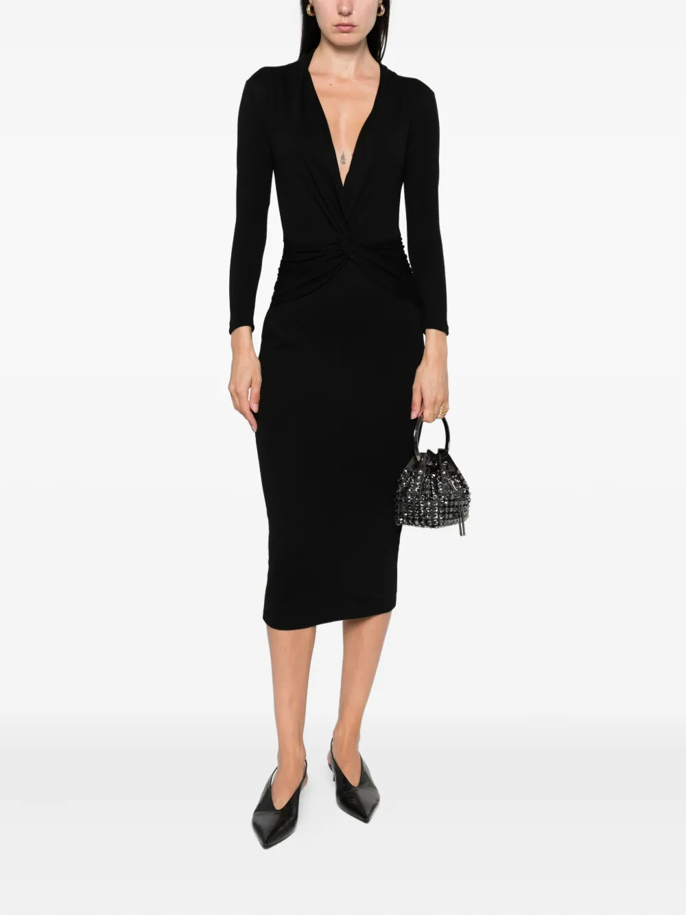 CHIARA BONI La Petite Robe Blousejurk met gedraaide voorkant Zwart