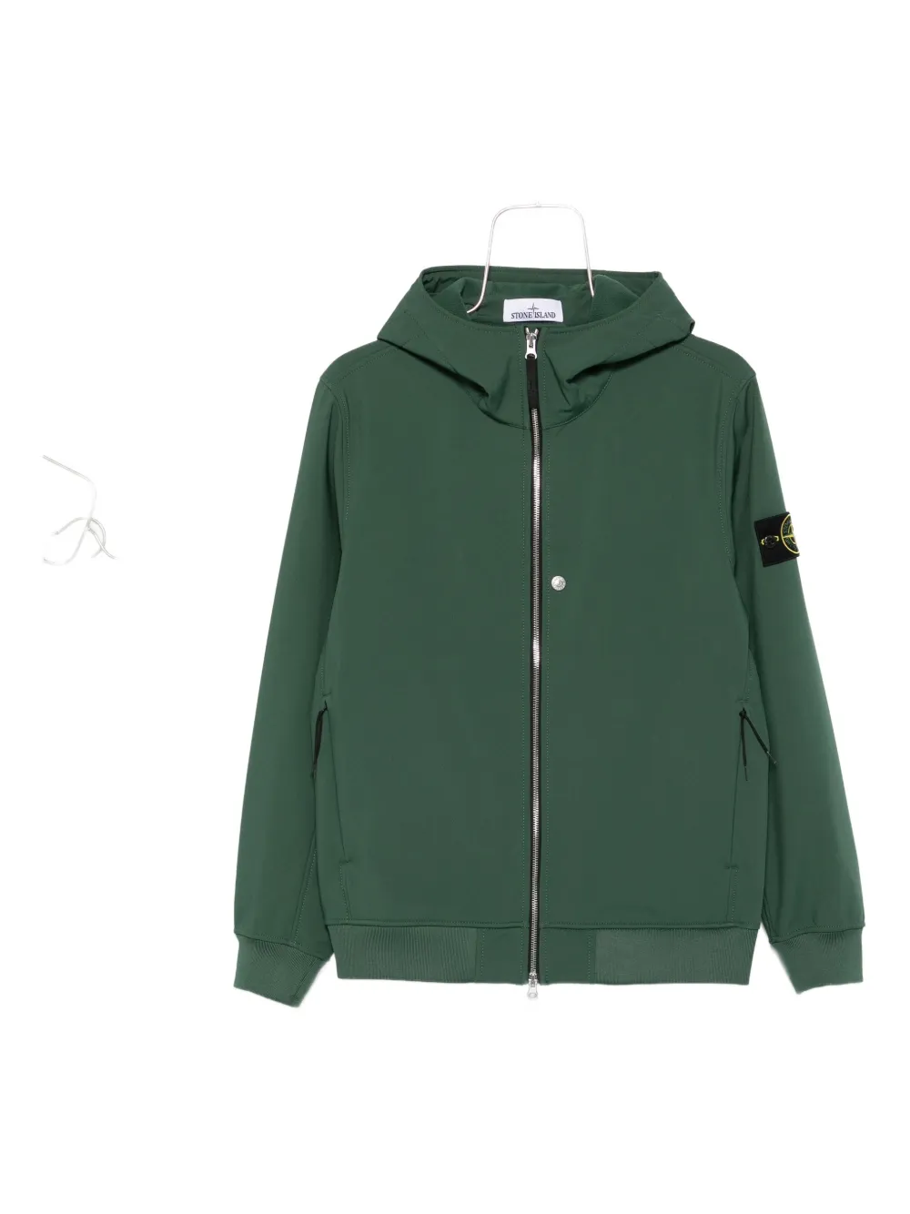 Stone Island Q100004 hooded zip-front jacket Groen
