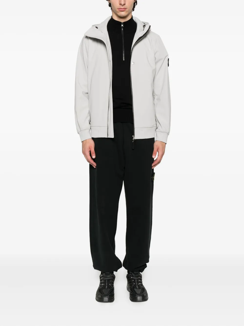 Stone Island Q100004 hooded zip-front jacket Grijs