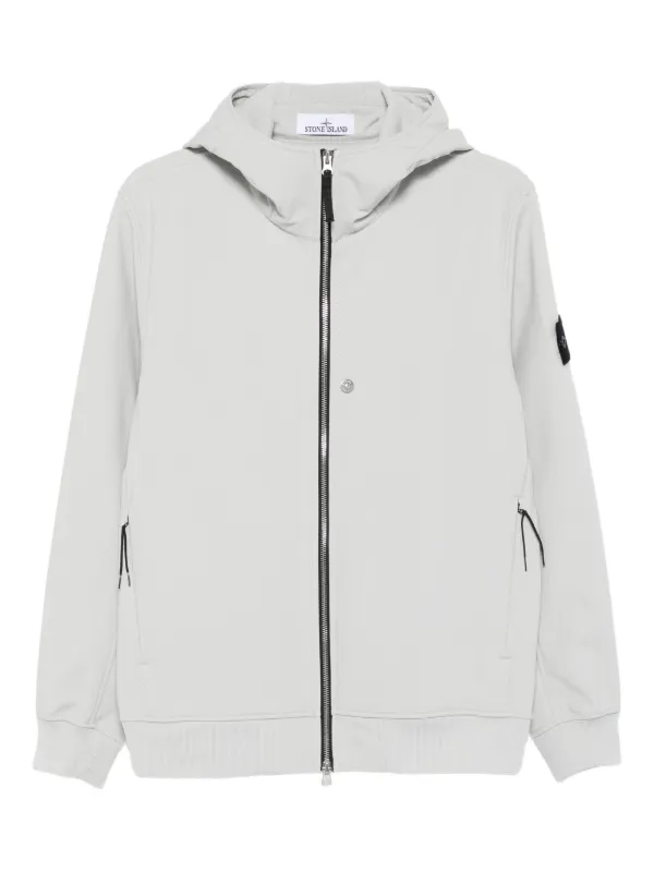 Stone Island Q100004 Hooded zip-front Jacket Grey FARFETCH IN