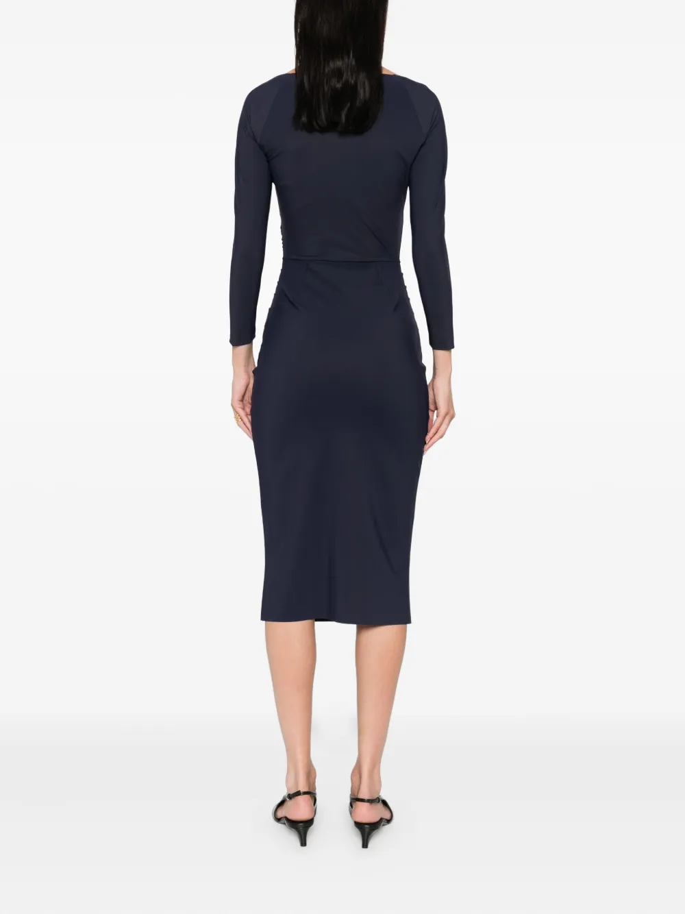 CHIARA BONI La Petite Robe Midi-jurk met ruches Blauw