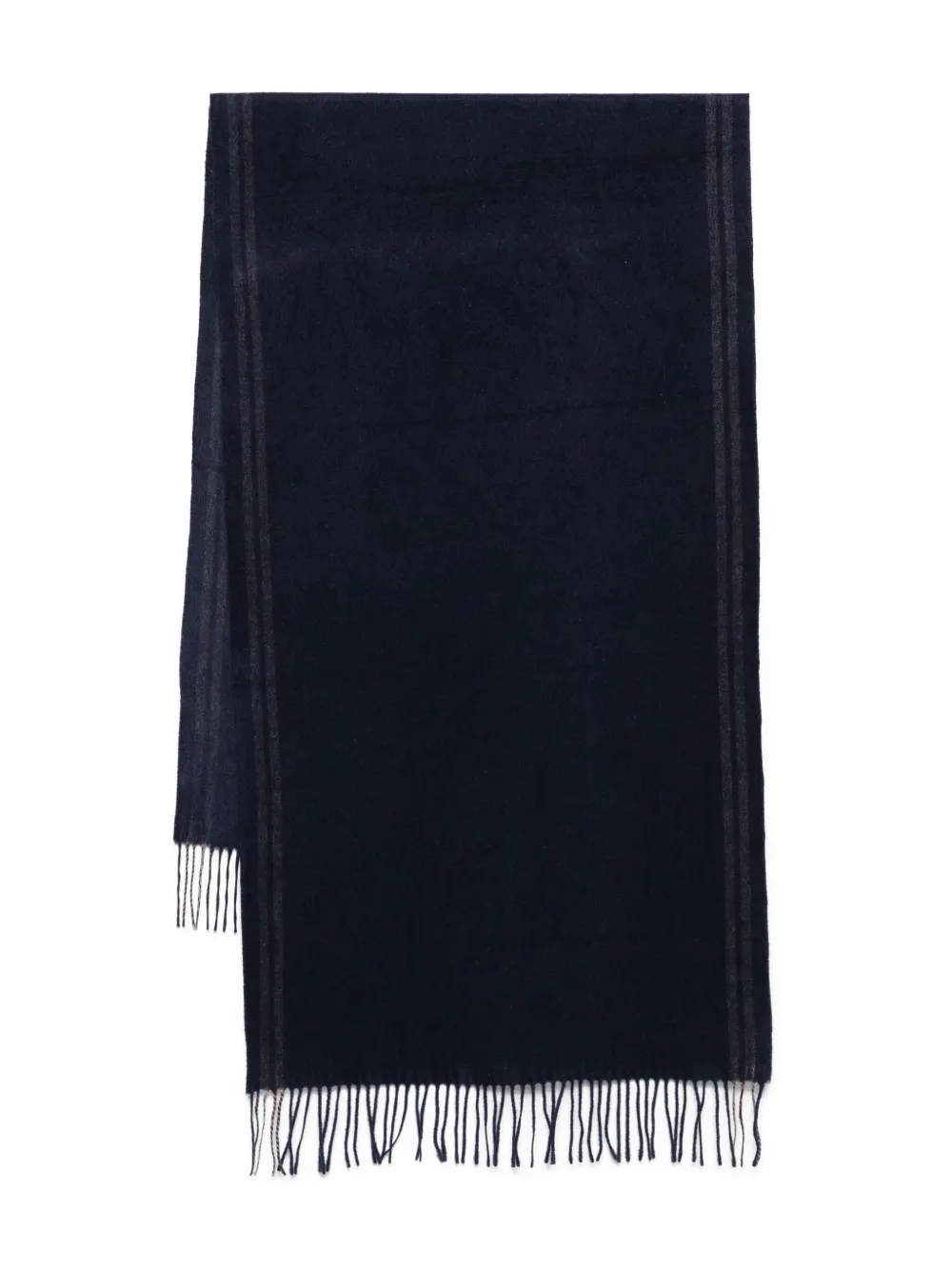 Brunello Cucinelli striped fringed scarf Blauw
