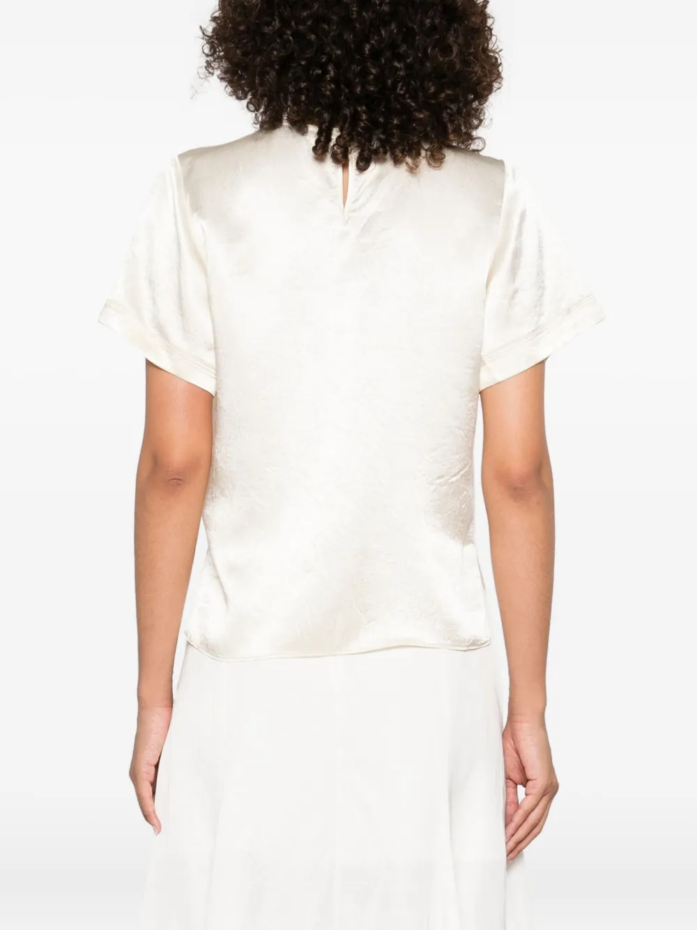 Simkhai satin short-sleeved blouse Beige