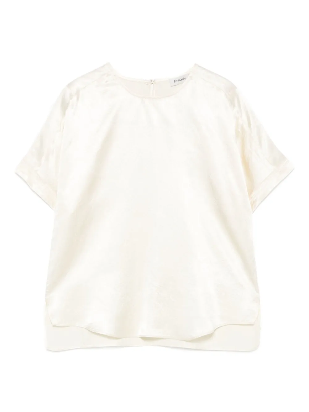 Simkhai satin short-sleeved blouse Beige