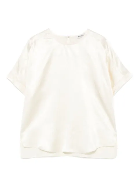 Simkhai satin short-sleeved blouse