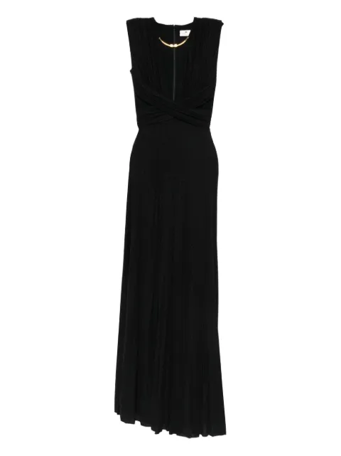 Elisabetta Franchi pleated V-neck maxi dress