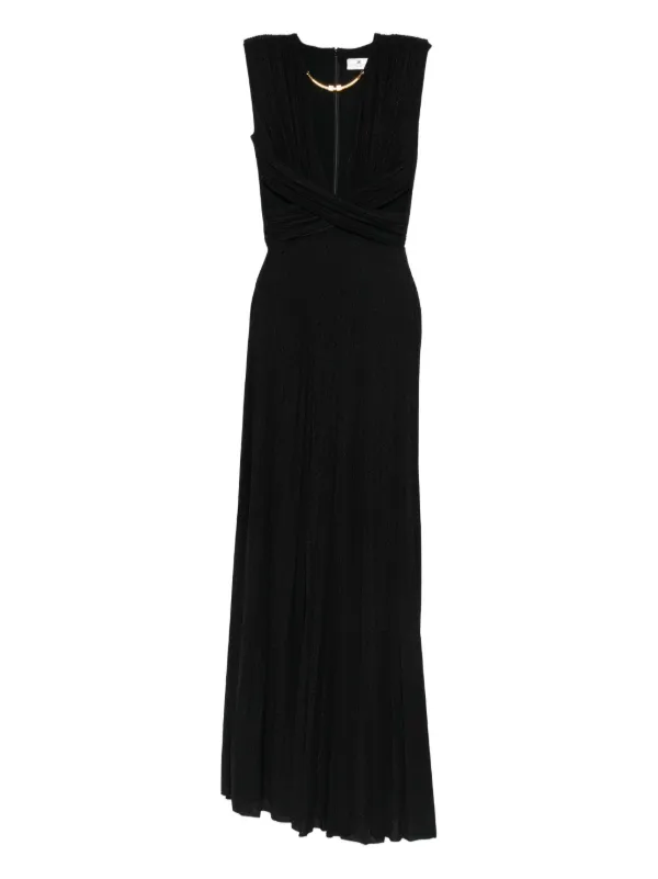 Elisabetta Franchi プリーツ マキシドレス | ブラック | FARFETCH JP