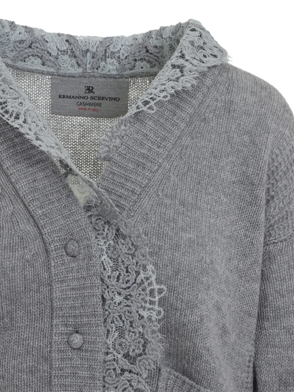 Ermanno Scervino Vest met afwerking van kant Grijs